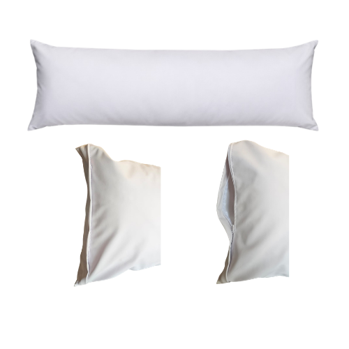 Almohada clinica blanca impermeable y antibacterial con cierre. Suave al tacto, una y media plaza.