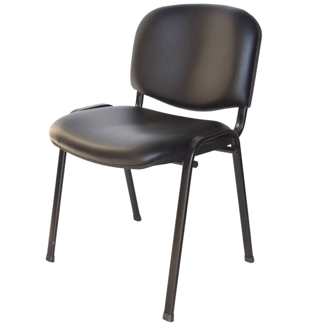 Silla iso tapizada en eco cuero estructura negra