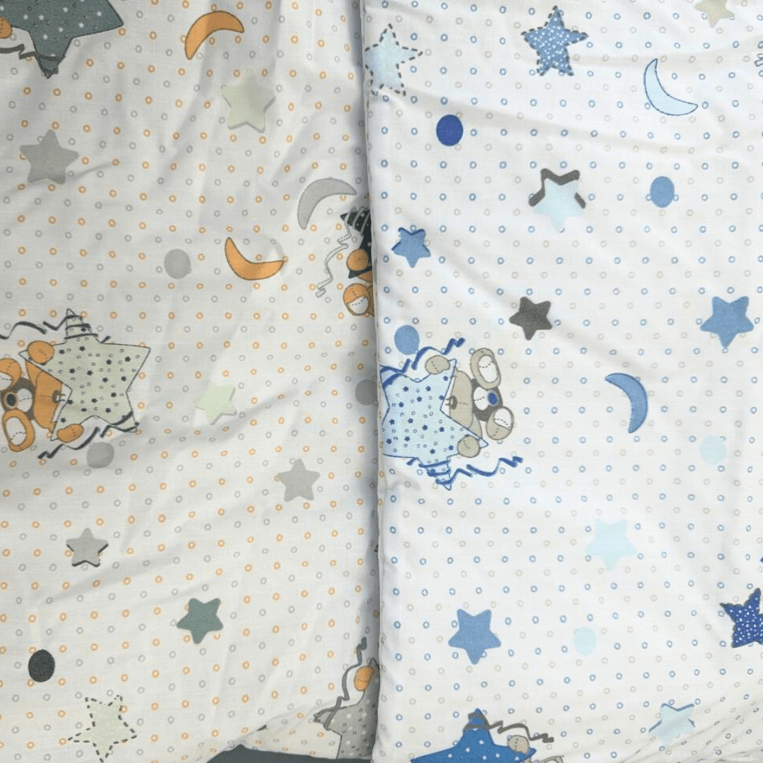 Cubrecama cuna pediátrica  reversible 50×70 diseño infantil osos